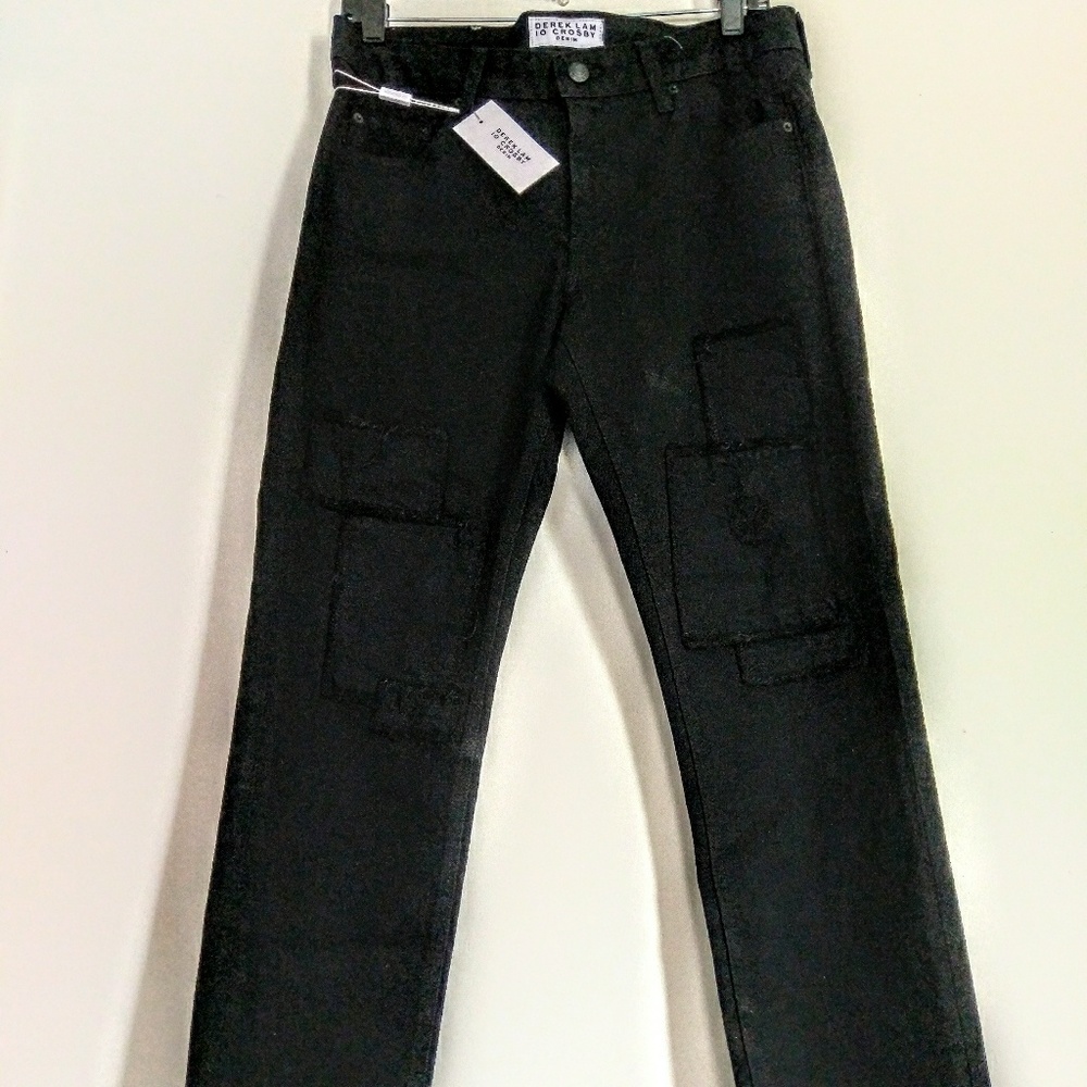 👖🇺🇸Derek Lam Distressed Black denim jeans sz 27